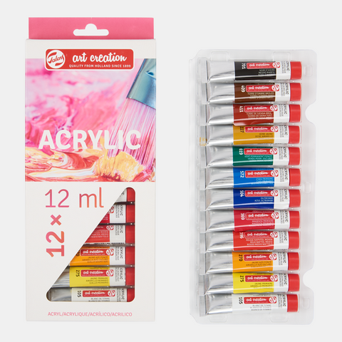 Set 12 tubos 12 ml de acrílico ArtCreation