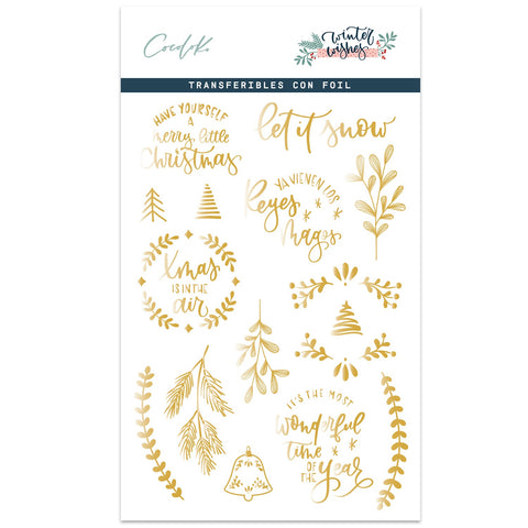 Transferibles Rub·On con Foil Winter Wishes