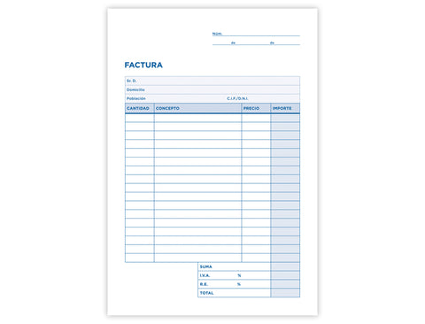 TALONARIO FACTURAS 4º TRIPLE 50 HOJAS LIDERPAPEL