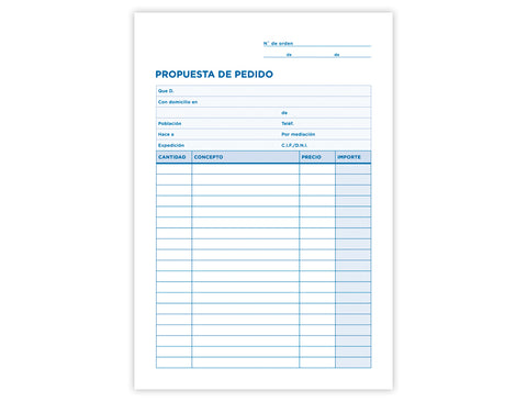 TALONARIO PROPUESTA DE PEDIDO 4º TRIPLE 50 HOJAS LIDERPAPEL