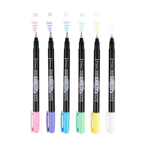 Set Rotulador Fudenosuke Pastel de Tombow