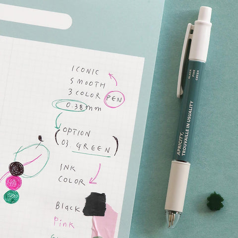 Smooth 3-Color Pen 0.38 04 Green