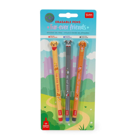 Set de 3 Bolígrafos de Gel Borrables - Erasable Pen - Fur-ever Friends