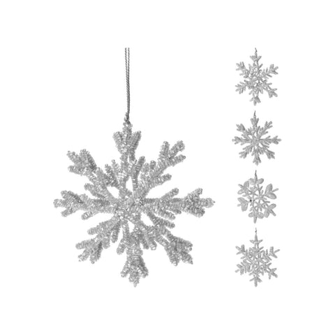 Adorno para árbol Estrella Plateada