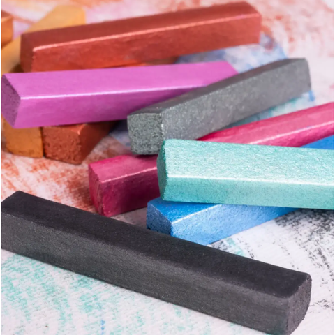 Caja de 12 barritas soft pastel colores metalizados MILAN Art