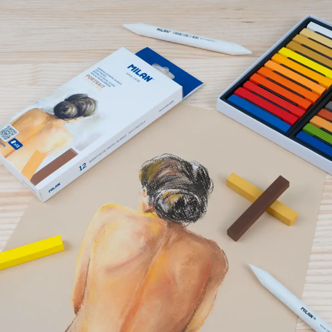 Caja de 24 barritas soft pastel colores retrato MILAN Art