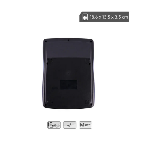 Calculadora negra XL 16 dígitos MILAN