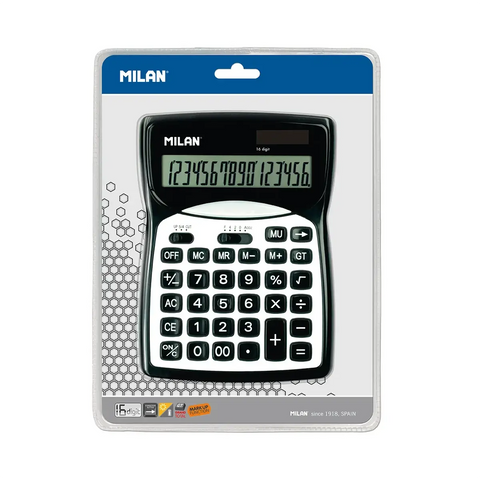 Calculadora negra XL 16 dígitos MILAN