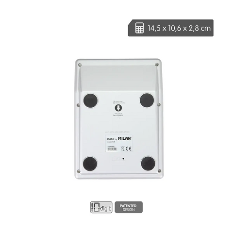 Calculadora de sobremesa mediana de 10 dígitos Silver MILAN