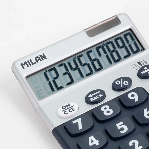 Calculadora de sobremesa mediana de 10 dígitos Silver MILAN