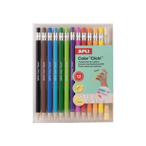 Pack de portaminas de colores Color Click Apli