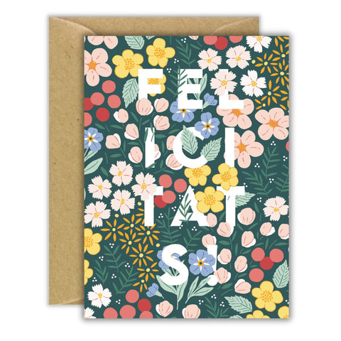 Postal Felicitats (flors)