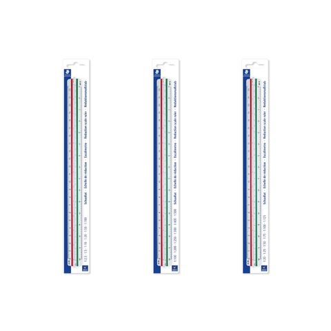 Escalímetro Staedtler (1:20, 1:25, 1:50, 1:75, 1:100, 1:125)