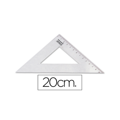 Pack regla y escuadra de plástico de 20cm