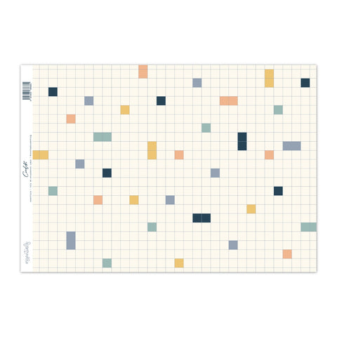 Tela de encuadernar Cubos 35x50cm essentials