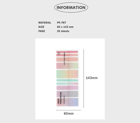 Marcadores Adhesivos Index Long Highlighter - Spring