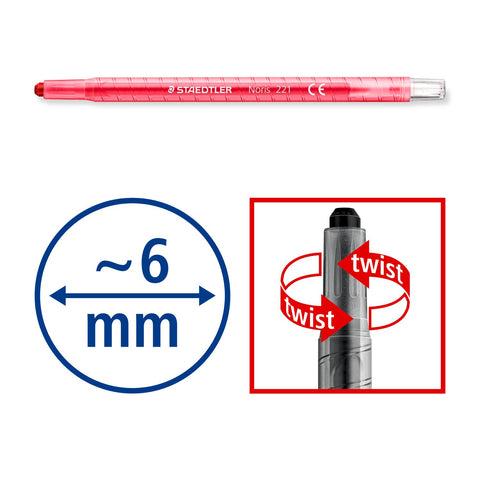 Estuche de 12 lápices de cera Twister Staedtler