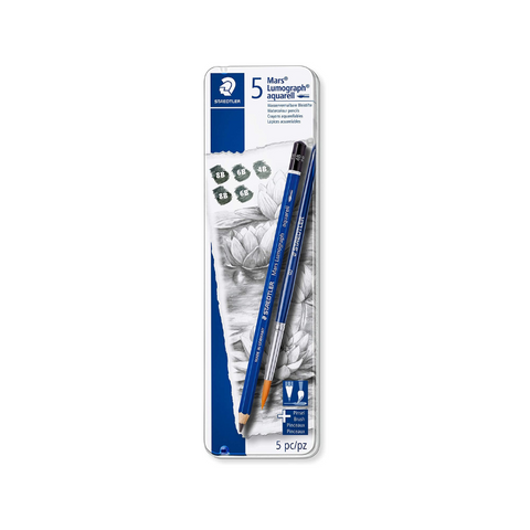 Lápices de grafito acuarelables + pincel Staedtler