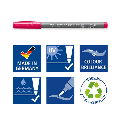 Estuche Brush Pen Pigment Arts 12 pcs Colores Básicos