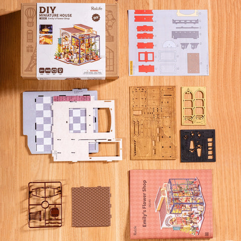 Casa en Miniatura Book Nook DIY - Casa de Flores de Emily Rolife