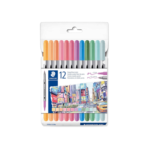 Caja de Rotuladores Pastel Doble Punta 12 pcs Staedtler