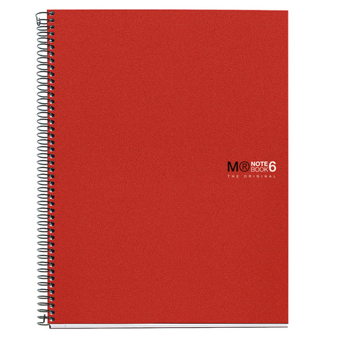 NOTEBOOK A5 150 HOJAS CUADRICULADAS POLIPROPILENO ROJO
