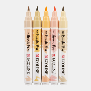Rotuladores Ecoline Brush Pen Set 5 Colores Beige Pink