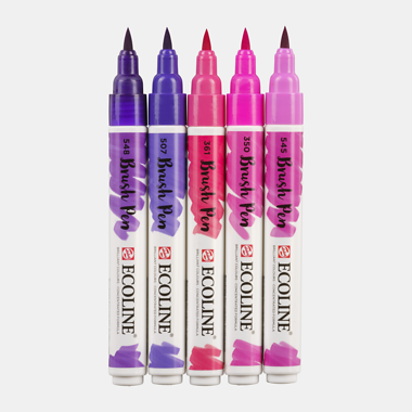 Rotuladores Ecoline Brush Pen Set 5 Colores Violet