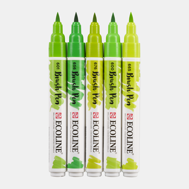 Rotuladores Ecoline Brush Pen Set 5 Colores Green