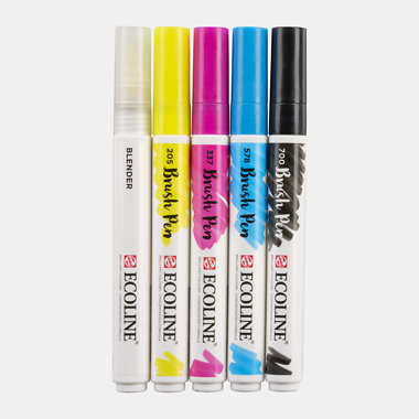 Rotuladores Ecoline Brush Pen Set 5 Colores Basic