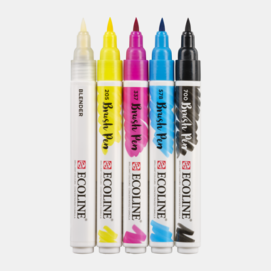 Rotuladores Ecoline Brush Pen Set 5 Colores Basic