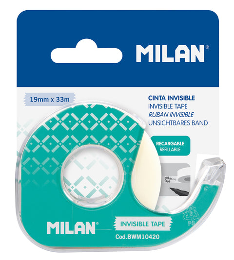 Dispensador cinta adhesiva invisible mate 19 mm x 33 m