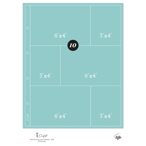 Fundas para álbumes de 9"x12" con 6 Divisiones