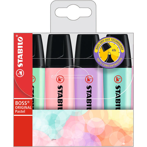 Fluorescente Boss Pastel Pack de 4 de Stabilo