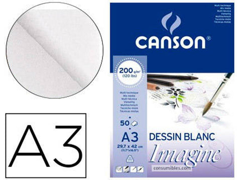 Bloc de Dibujo A3 Canson Imagine Fino 200 g
