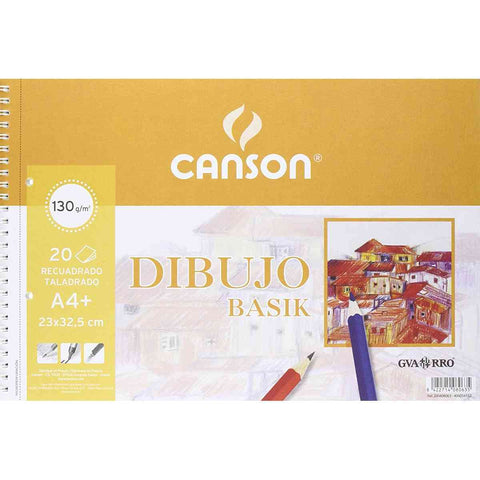Bloc de Dibujo Basik Guarro Recuadrado/Taladrado A4+ 20 hojas 130 g