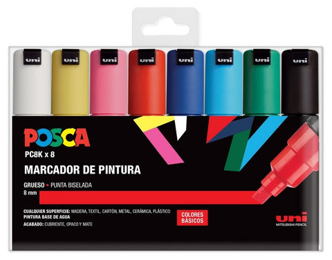 Estuche Uni Posca PC-8K Colores Básicos 8uds
