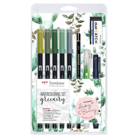 Set de Lettering Watercolor Green de Tombow