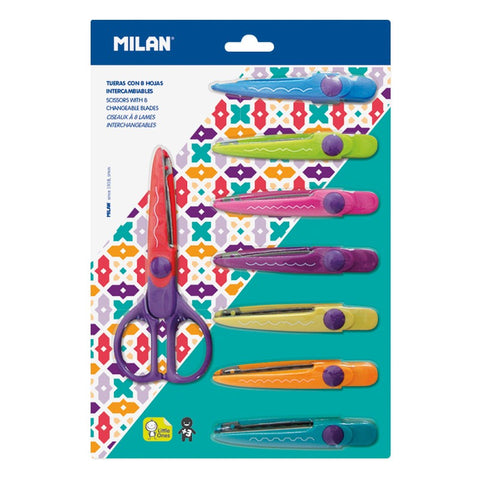 Tijeras para corte Zig Zag con 8 Hojas MILAN