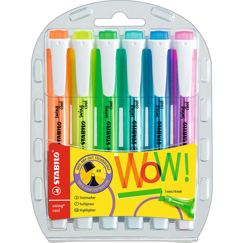 Fluorescente Swing Cool Pack de 6 de Stabilo
