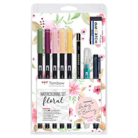 Set de Lettering Watercolor Floral de Tombow